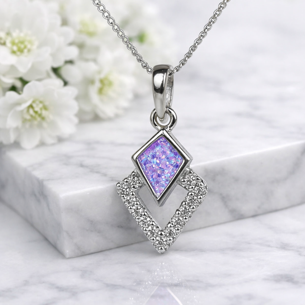 925 Sterling Silver Kite Pendant With Cubic Zironia's