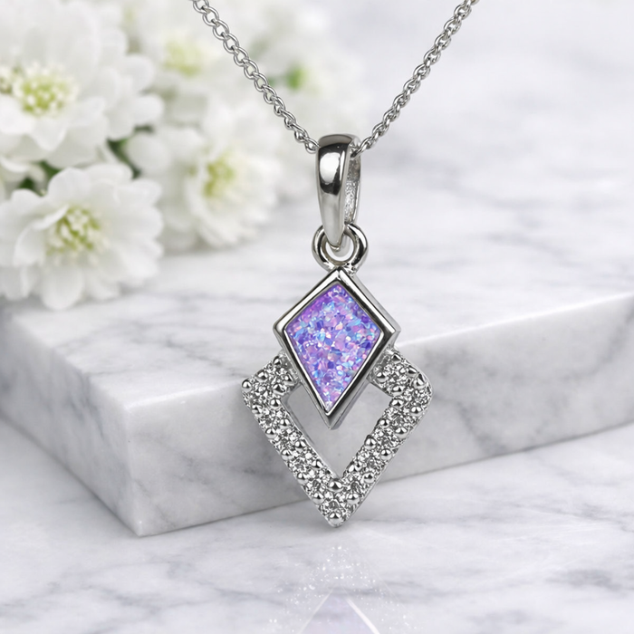 925 Sterling Silver Kite Pendant With Cubic Zironia's