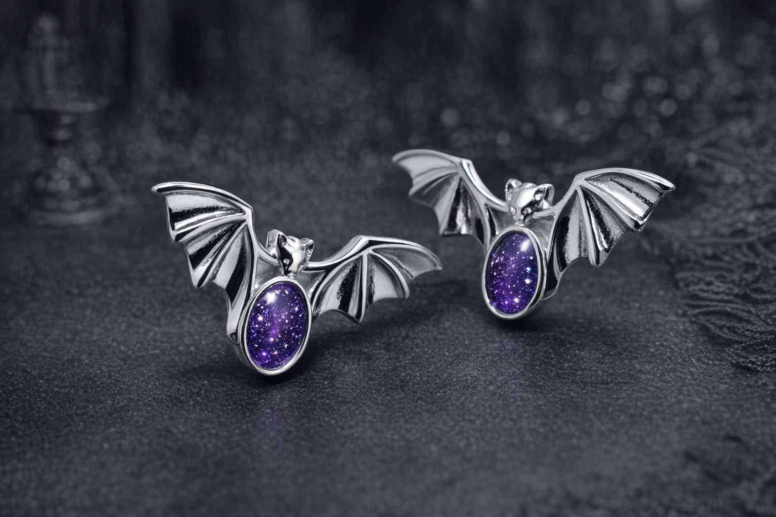 Sterling Silver Bat Earrings