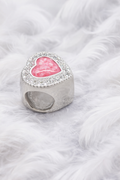 Solid Silver CZ Heart Charm