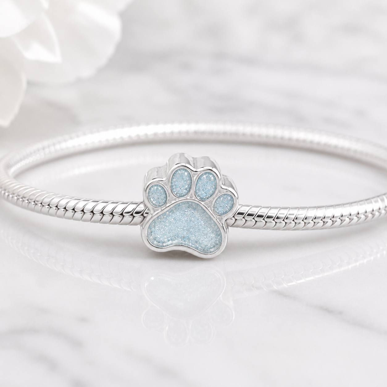 Solid Silver Paw Charm