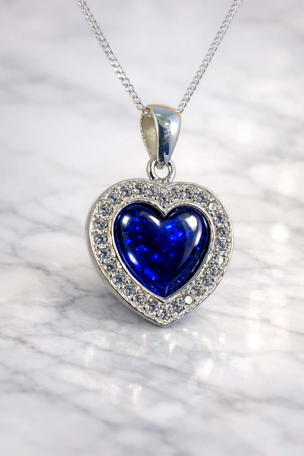 925 CZ Silver Heart Pendant