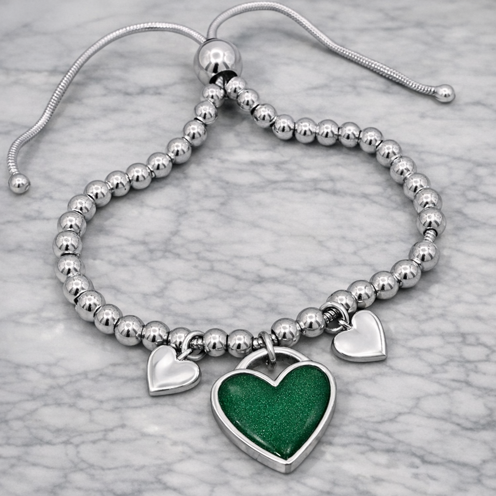 Triple Heart Adjustable 925 Silver Bracelet