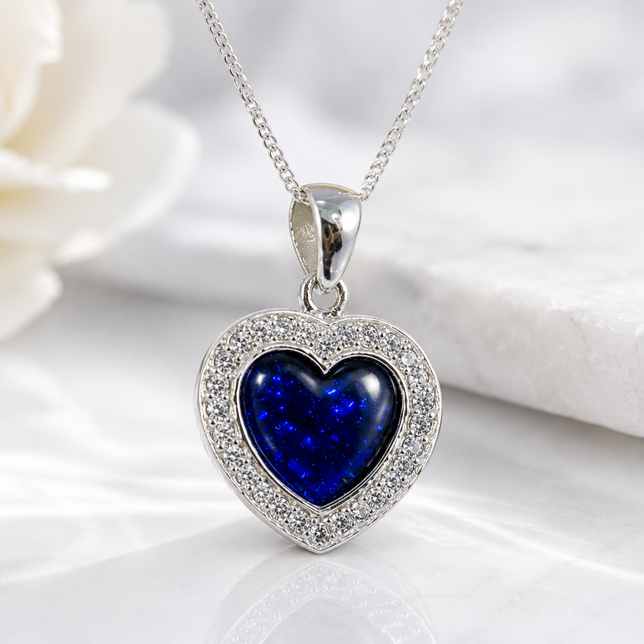 925 CZ Silver Heart Pendant