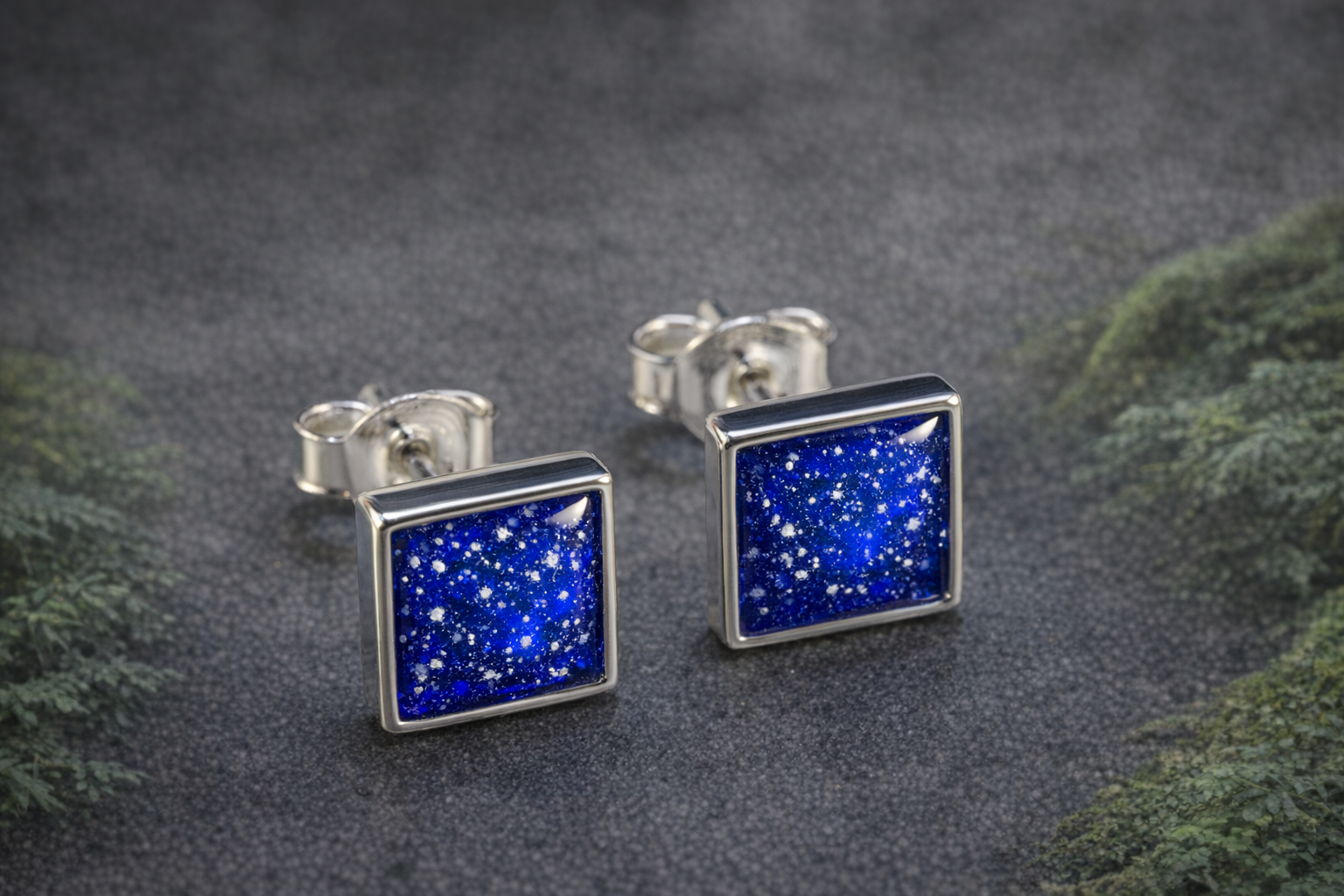 Sterling Silver Square Studs