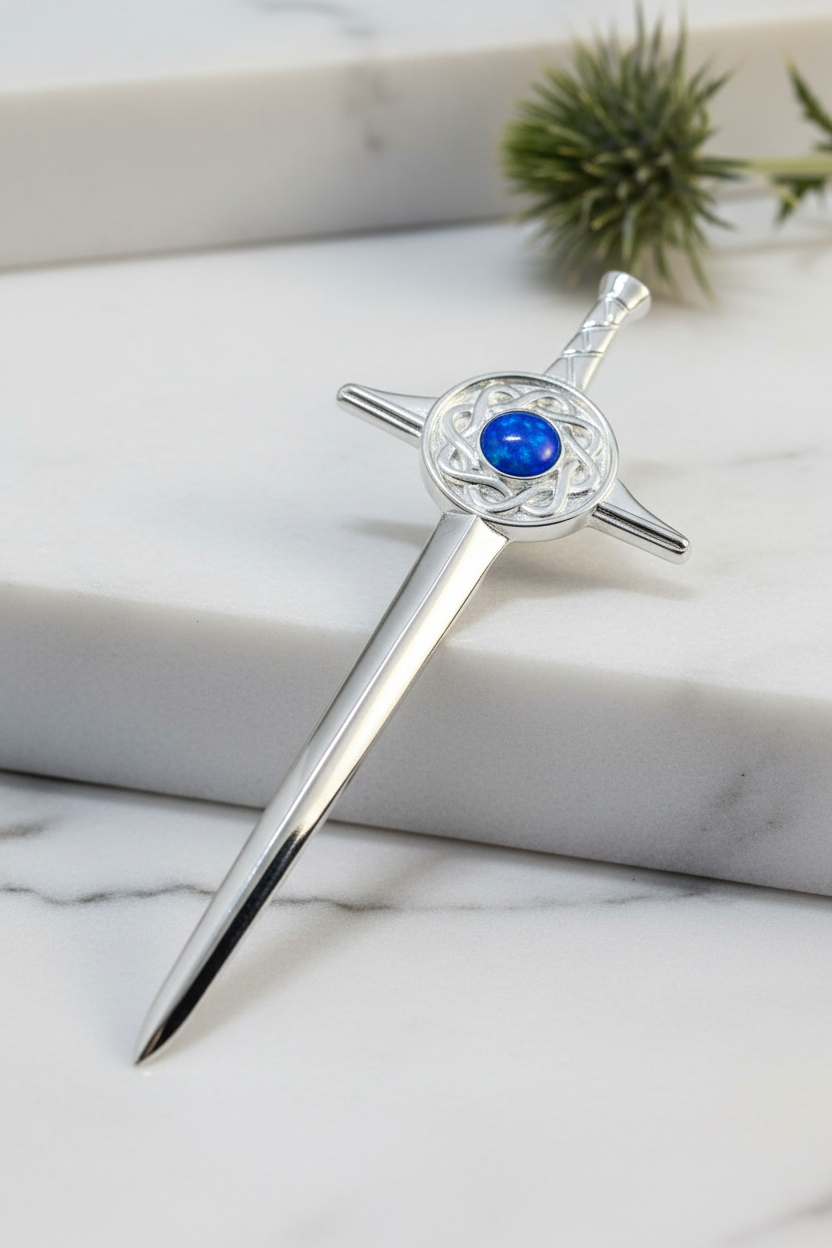 Sword Kilt Pin in Solid Silver