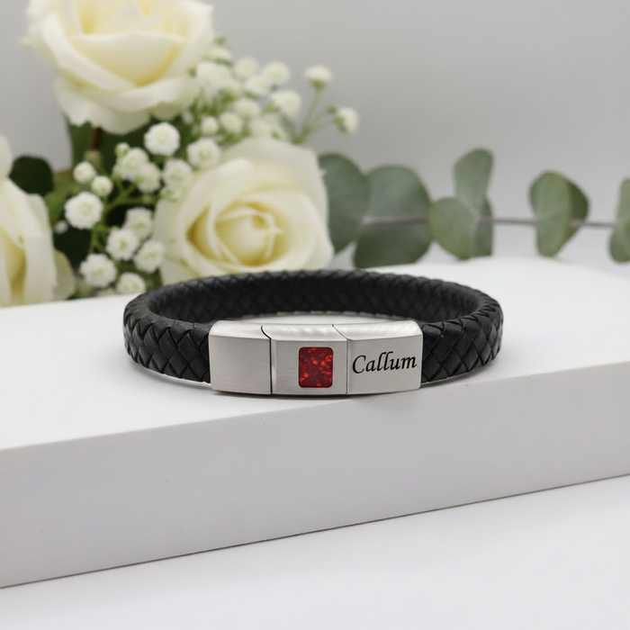 Stainless Steel Pinned Leather Bracelet