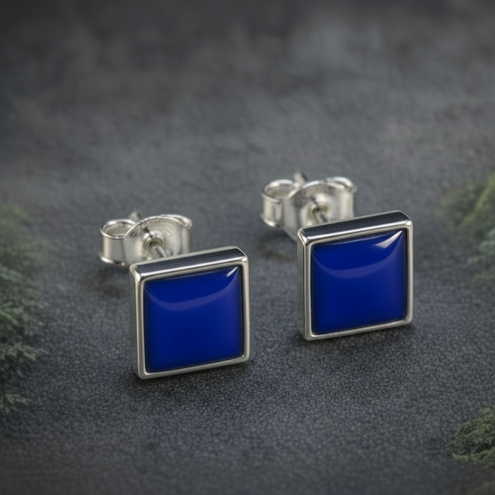 Sterling Silver Square Studs
