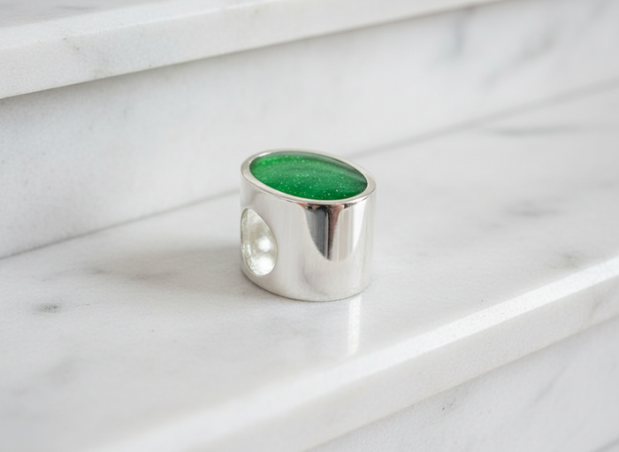 Silver Oval Charm