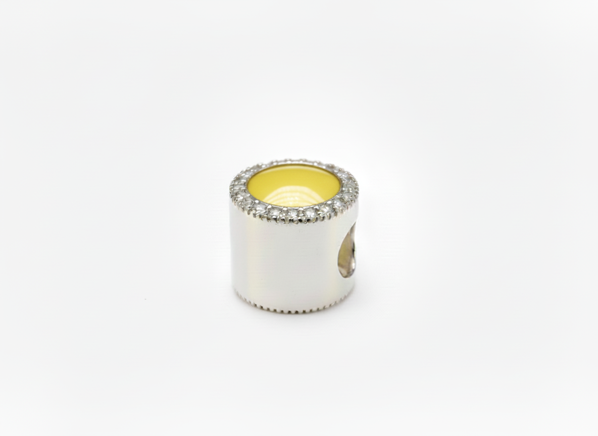 Silver Cubic Zirconia Oval Charm