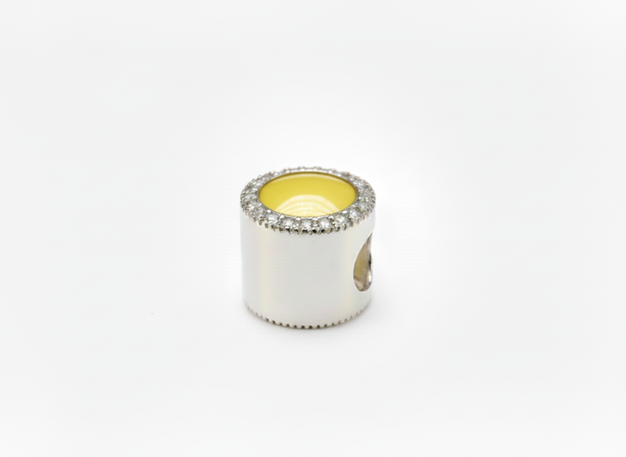 Silver Cubic Zirconia Oval Charm