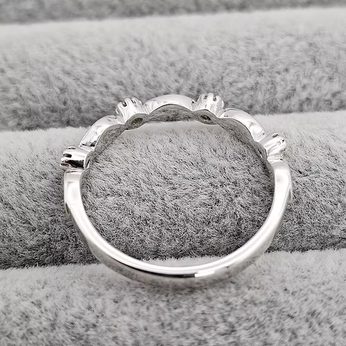 Half Smooth Marquise Ring