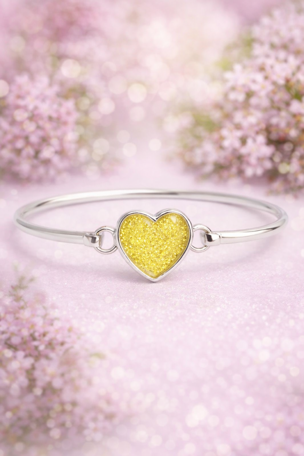 Silver Heart Bangle