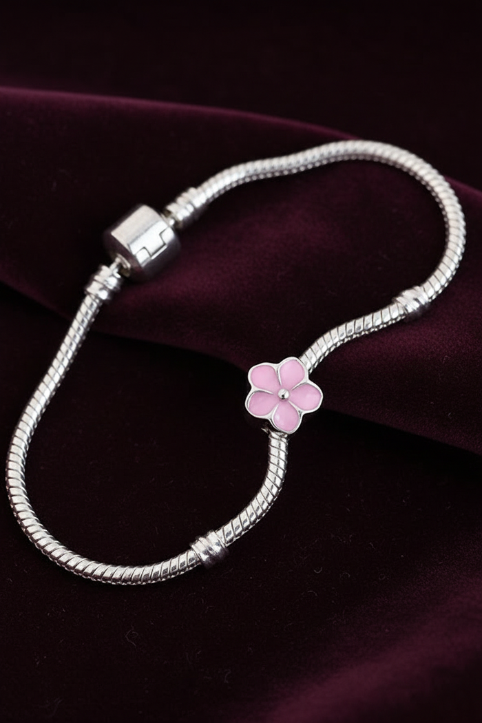Silver Flower Heart