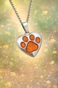 Stainless Steel Paw Print Heart