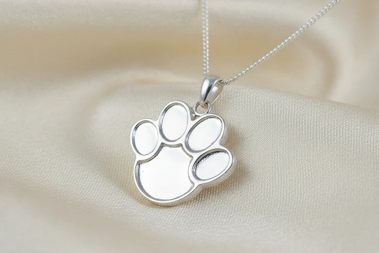 Man's Best Friend Solid Silver Paw Print Pendant