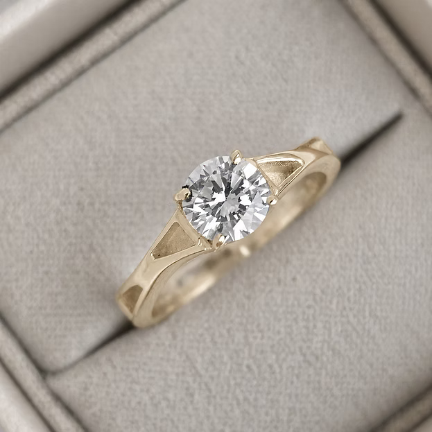 Twisted Solitaire Gold RIng
