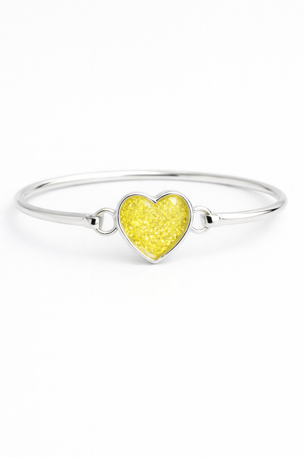 Silver Heart Bangle